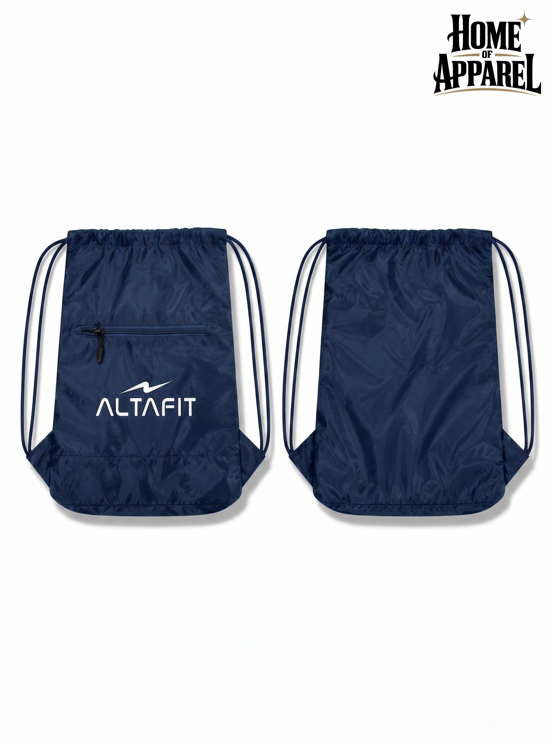 210D Nylon Drawstring Backpack with Zipper Pocket – Durable & Lightweight