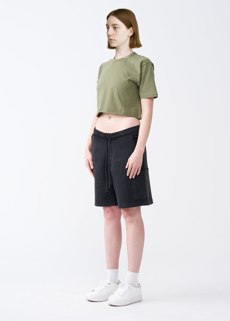 Yellow Combed Cotton Crop Top T-Shirt