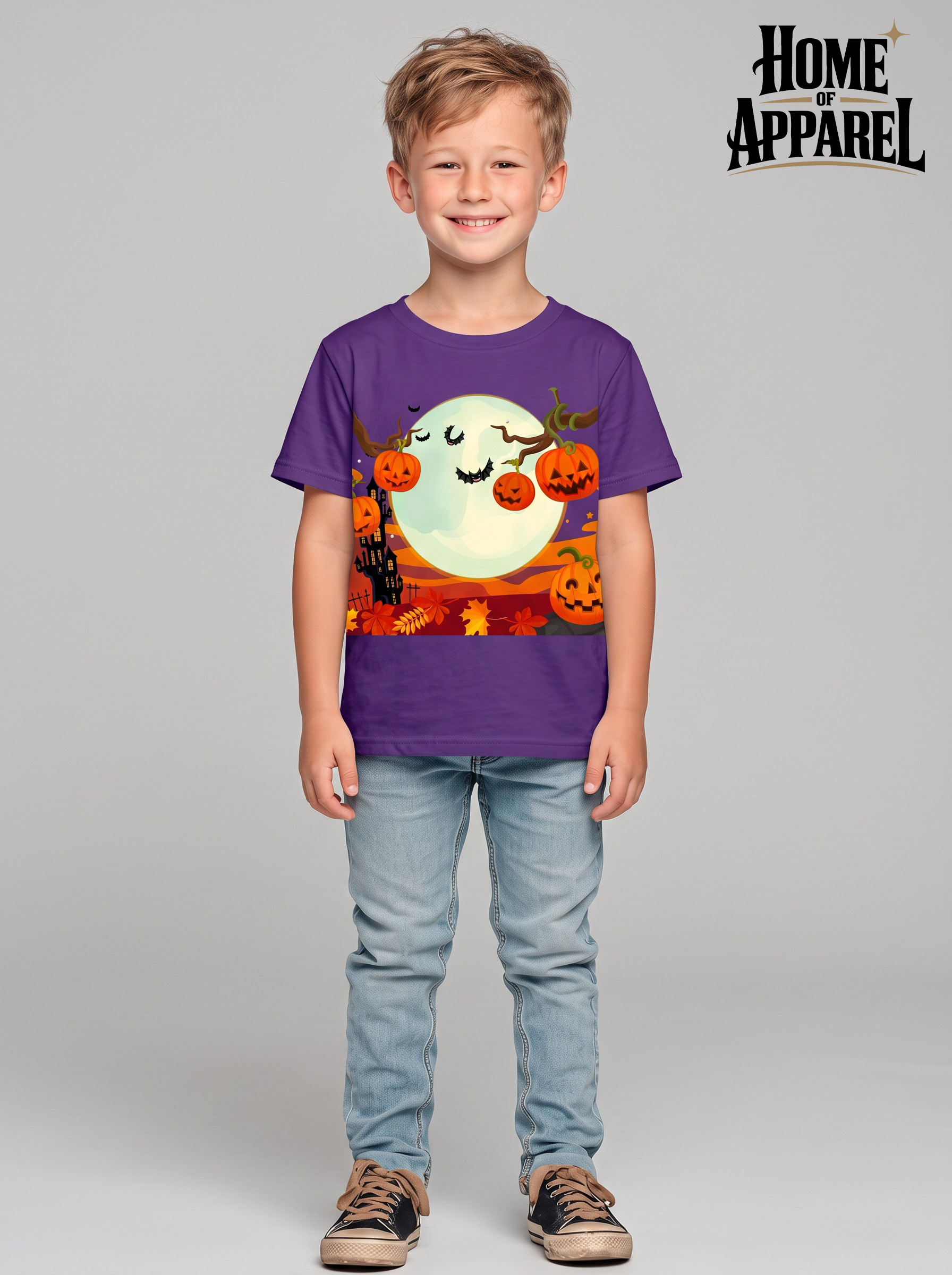 Halloween Youth Unisex T-Shirt – 100% Cotton Graphic Tee | Soft & Comfortable