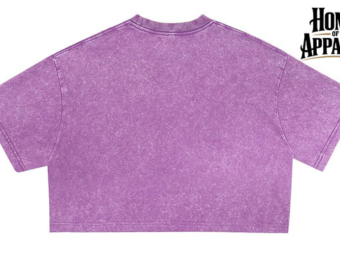 Women's oversized 100% cotton vintage washed crop top, image 3