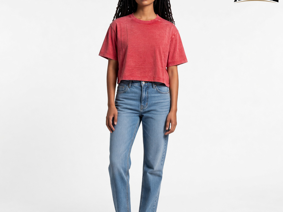 Women's oversized 100% cotton vintage washed crop top, image 11