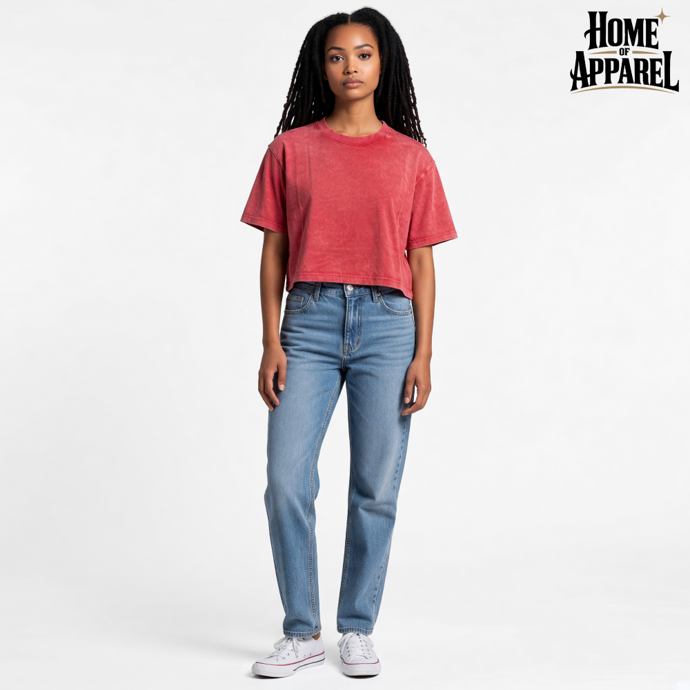 Women's oversized 100% cotton vintage washed crop top, image 11
