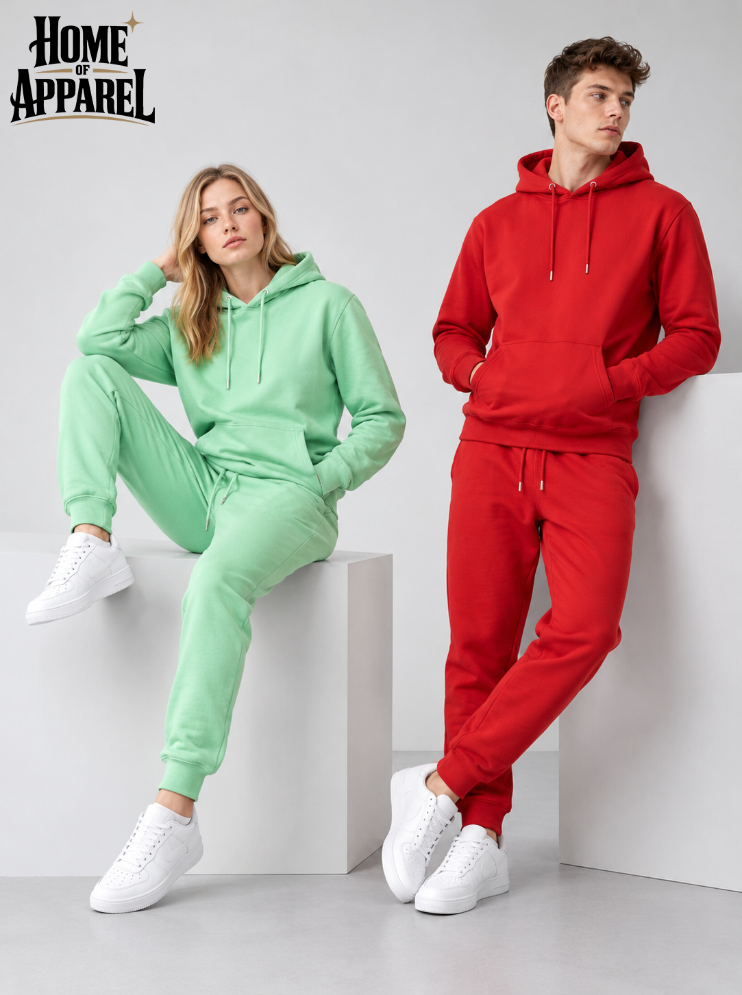 Red Lime  soft 300 GSM three-thread cotton blend fleece Sweat suit