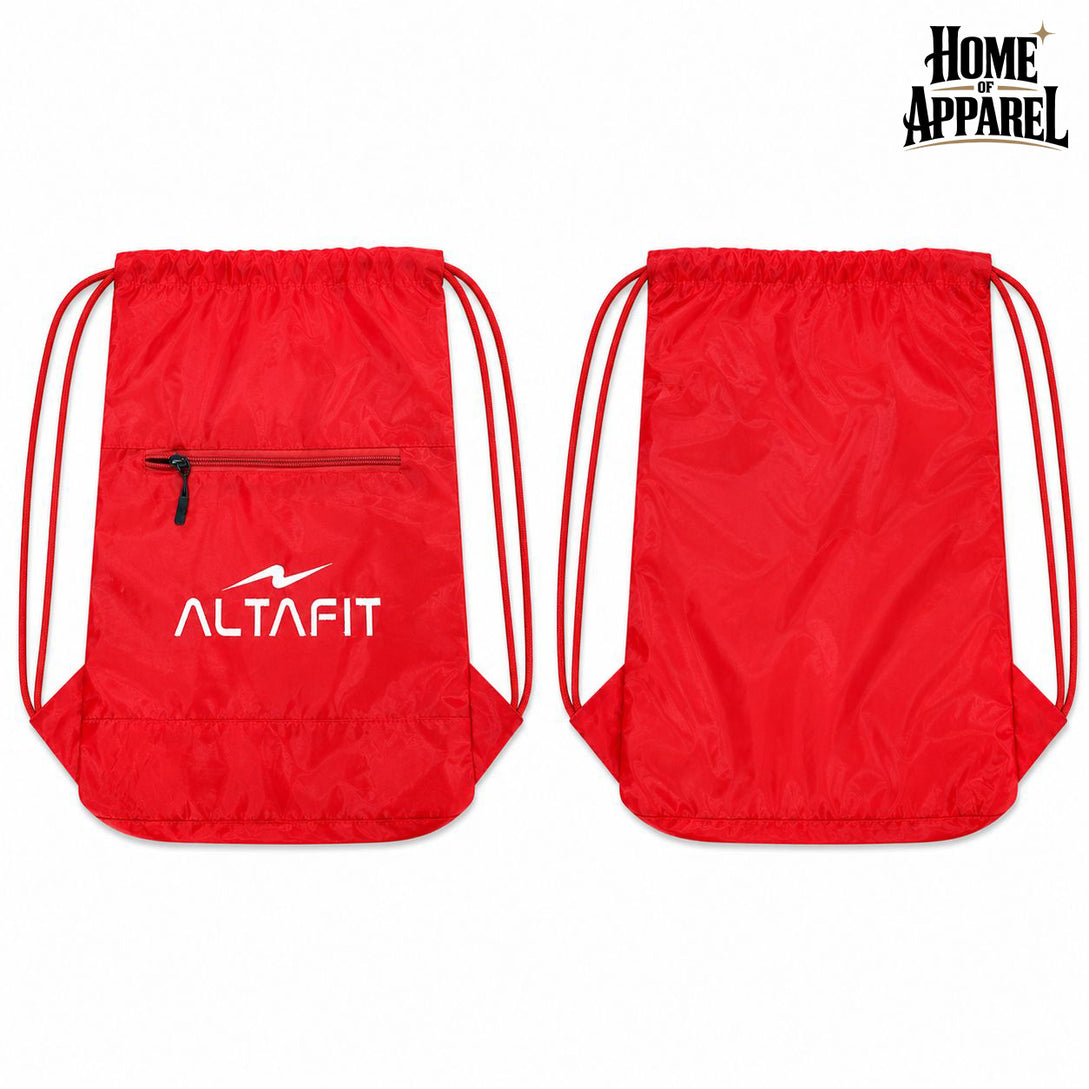 210D Nylon Drawstring Backpack with Zipper Pocket – Durable & Lightweight