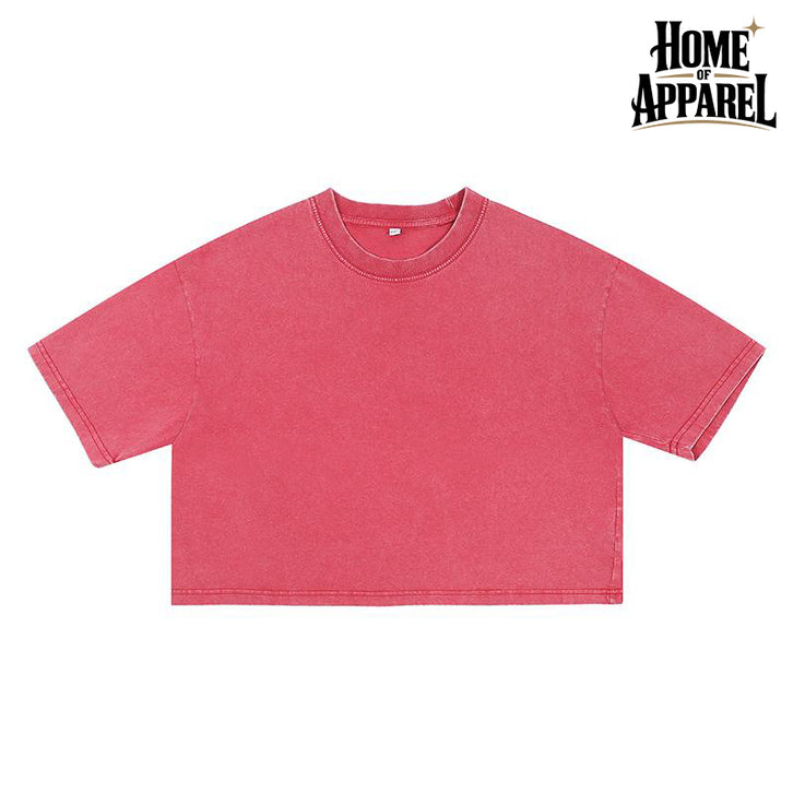 Women's oversized 100% cotton vintage washed crop top, image 8