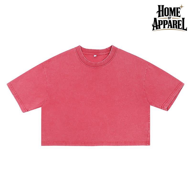 Women's oversized 100% cotton vintage washed crop top, image 8