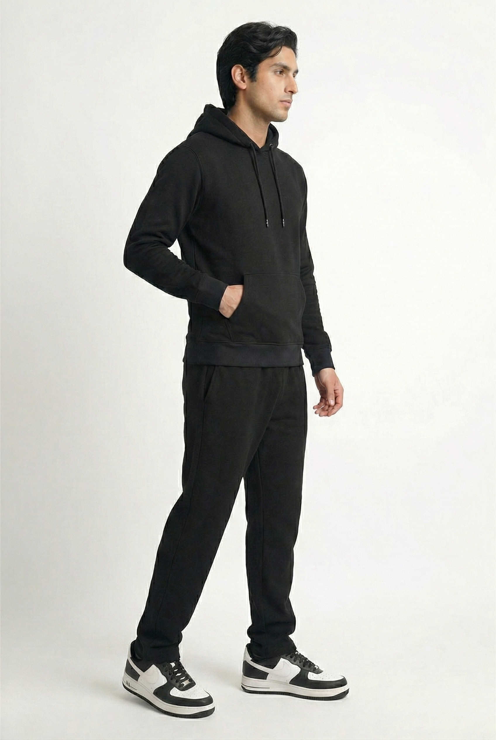 Premium Black Heavy Weight Cotton Fleece Sweatsuit