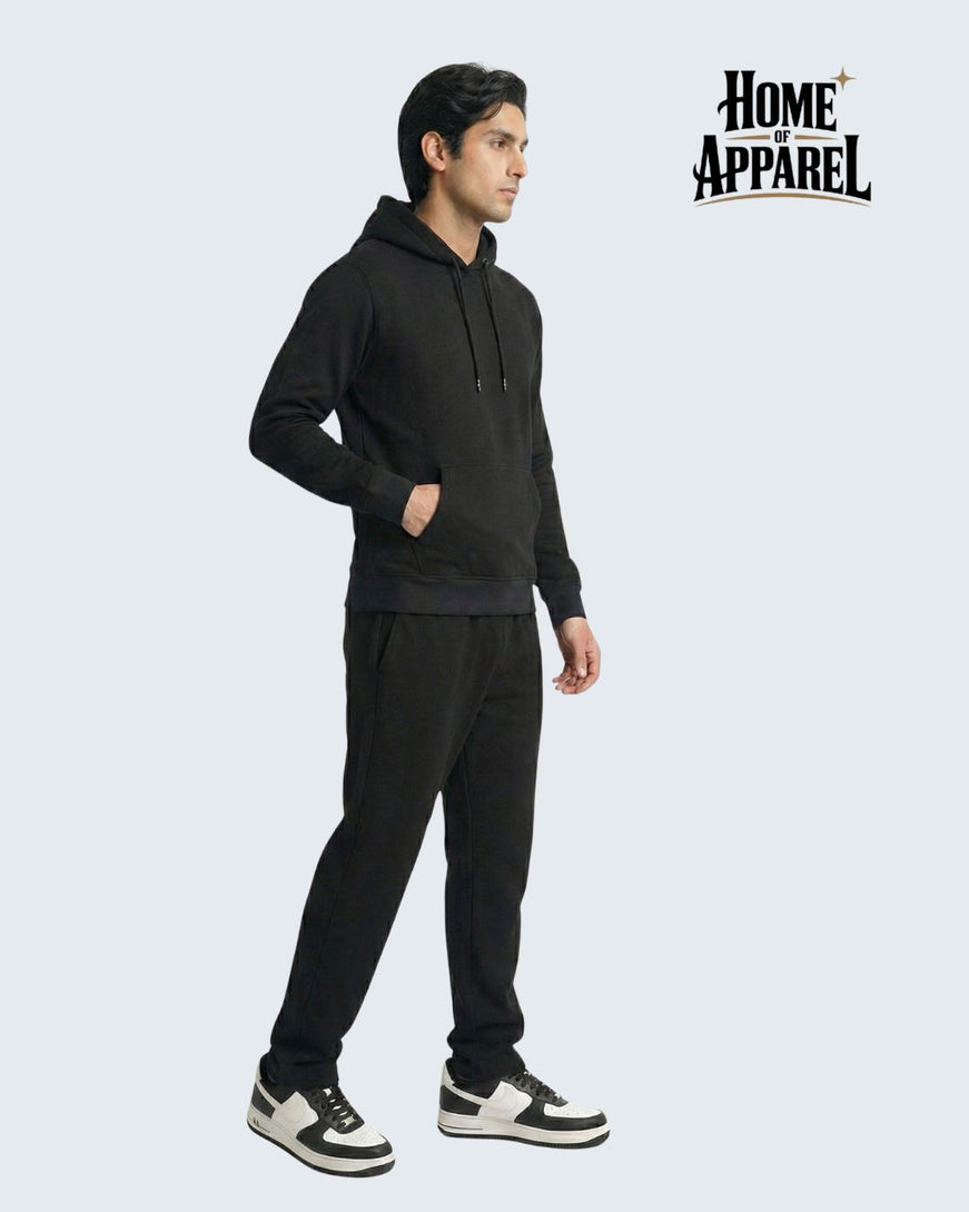 Premium Black Heavy Weight Cotton Fleece Sweatsuit