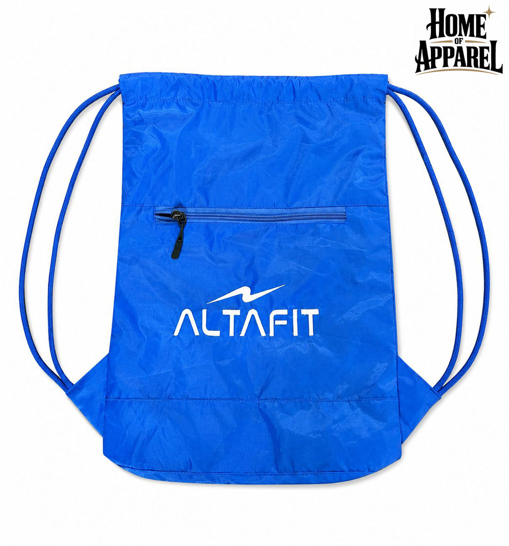 210D Nylon Drawstring Backpack with Zipper Pocket – Durable & Lightweight