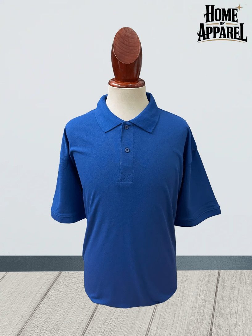Royal blue 200 GSM textured pique polo fabric