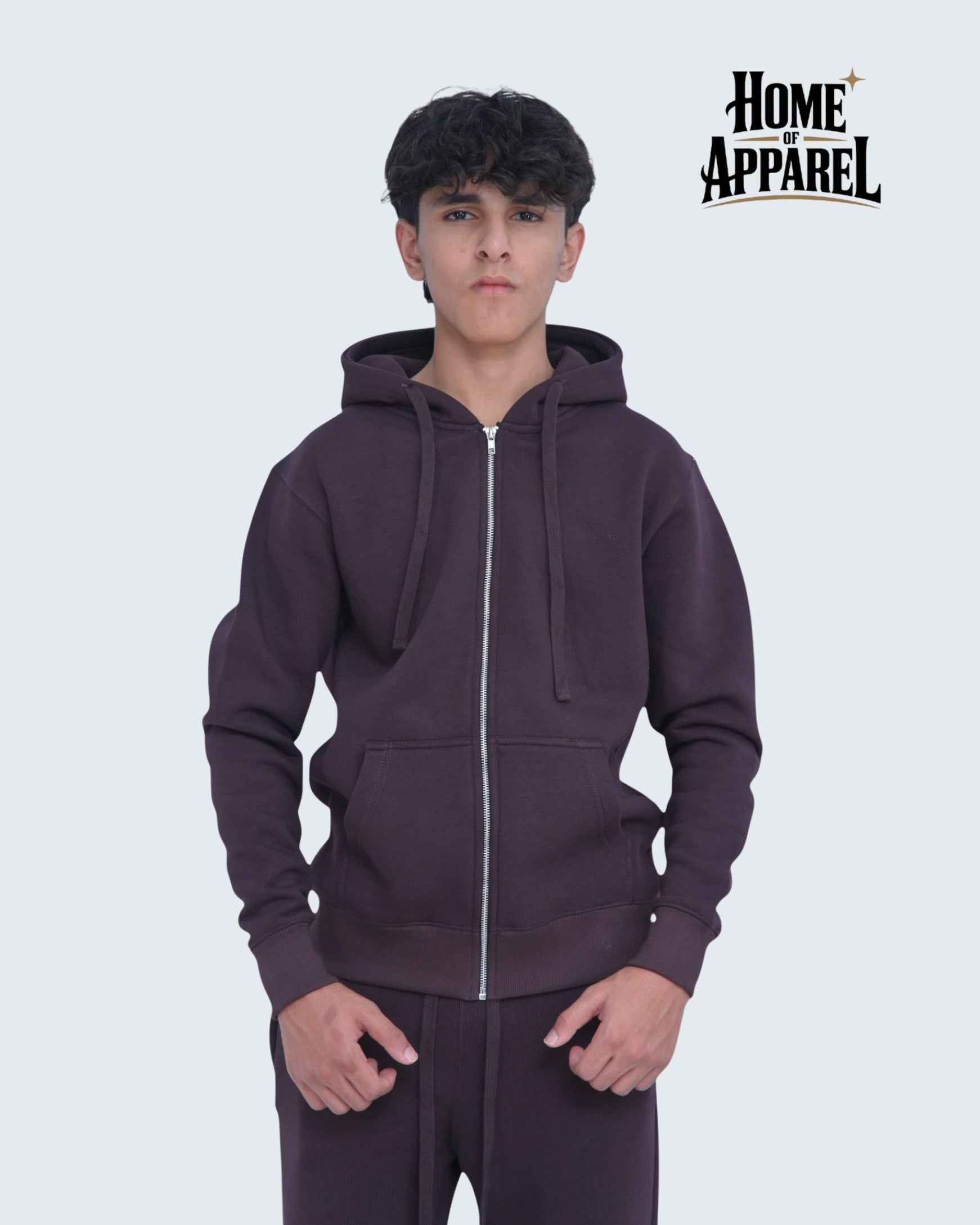 Heavy Weight  Cotton Fleece Zip Up Hoodies
