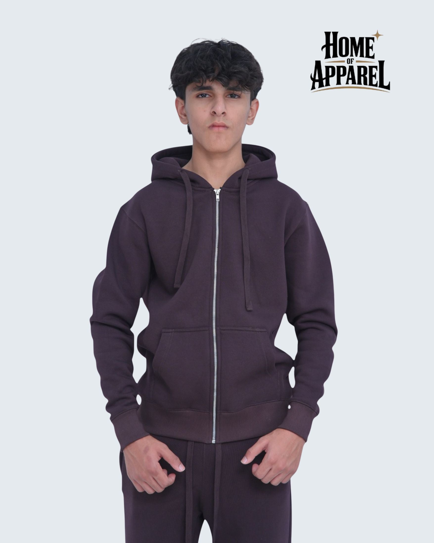 Heavy Weight  Cotton Fleece Zip Up Hoodies