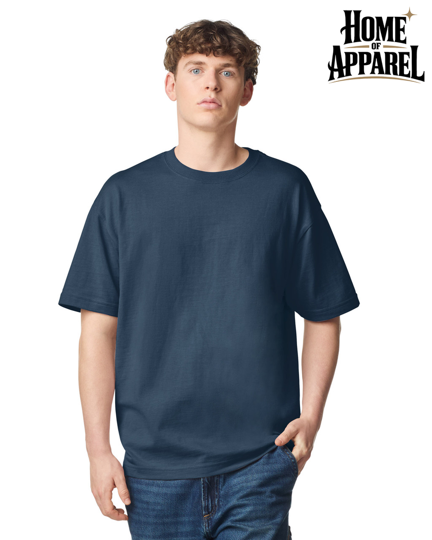 Navy Blue Unisex American Apparel Super Heavyweight Unisex T-Shirt Front View