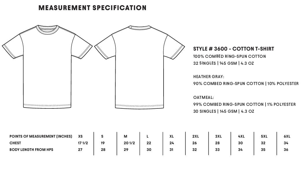 Unisex Next Level 3600 Classic Cotton Tee