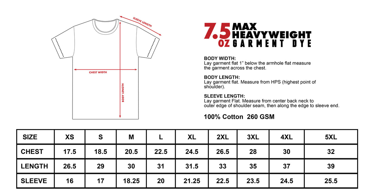 Shaka Wear 7.5oz Max Heavyweight Garment Dye T-Shirt