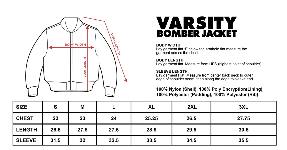 Shaka Wear Varsity Bomber Jacket