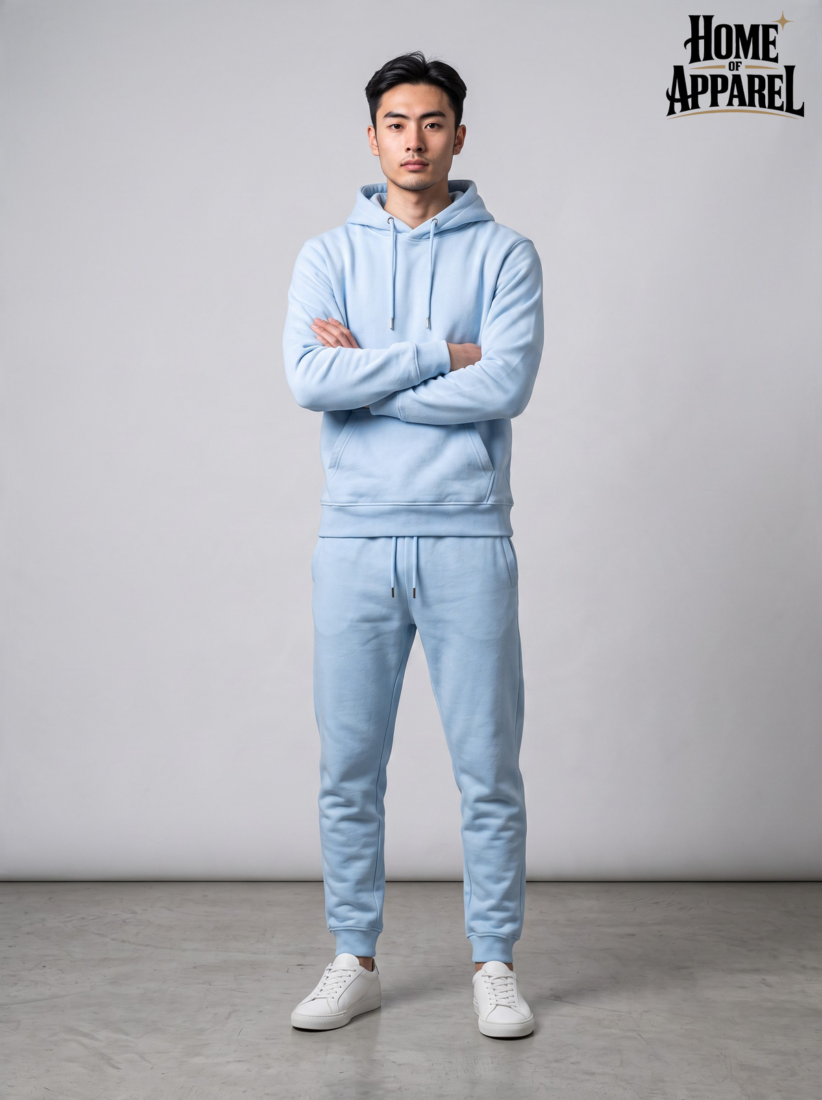 Sky blue Heavyweight fleece sweatsuit with premium stitching and durable fabric