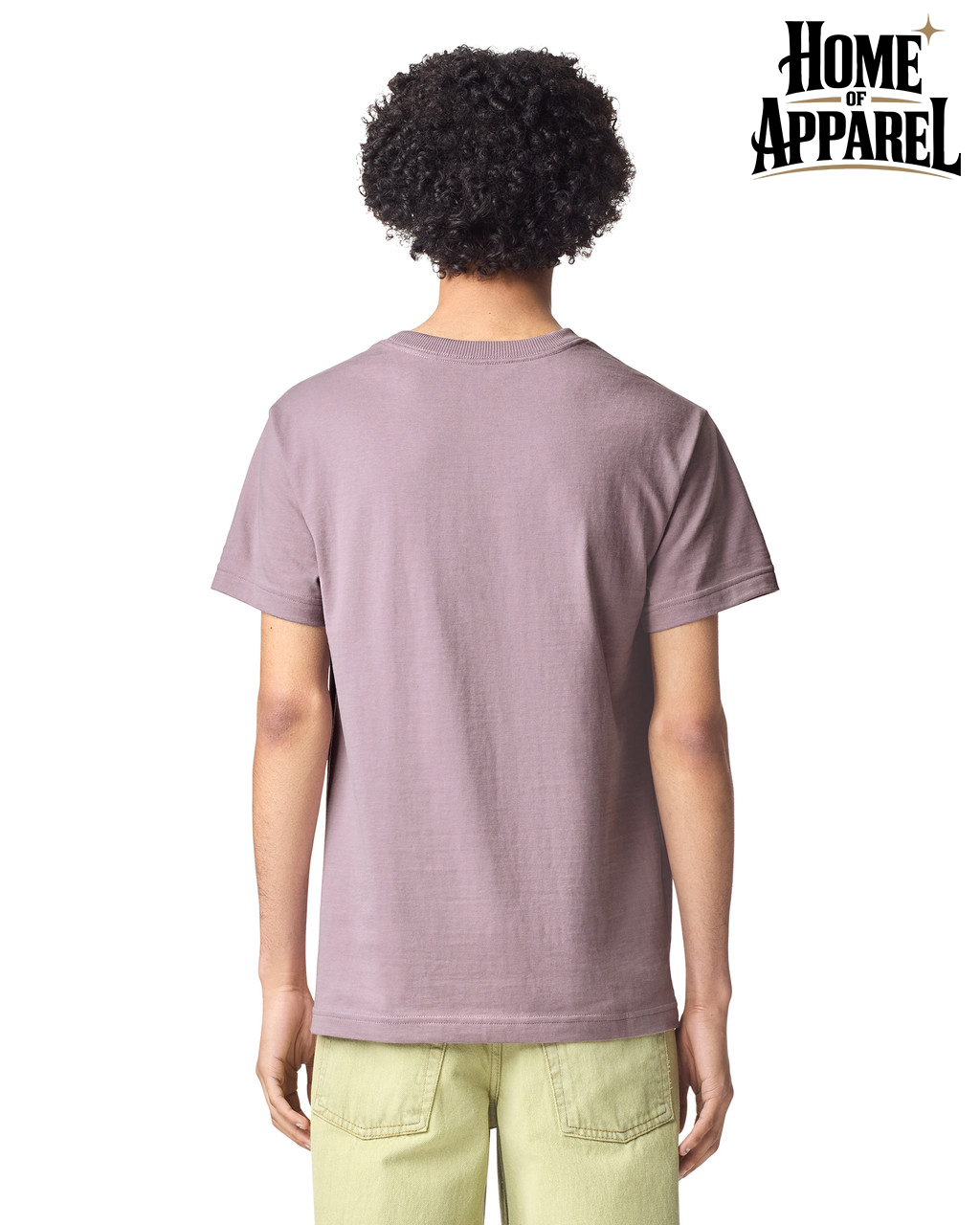 Smokey Violet Unisex American Apparel Super Heavyweight Unisex T-Shirt Back View
