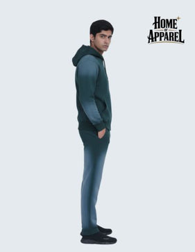 Premium Sun Faded Green Sweat Suit with Full-Zip Hoodie
