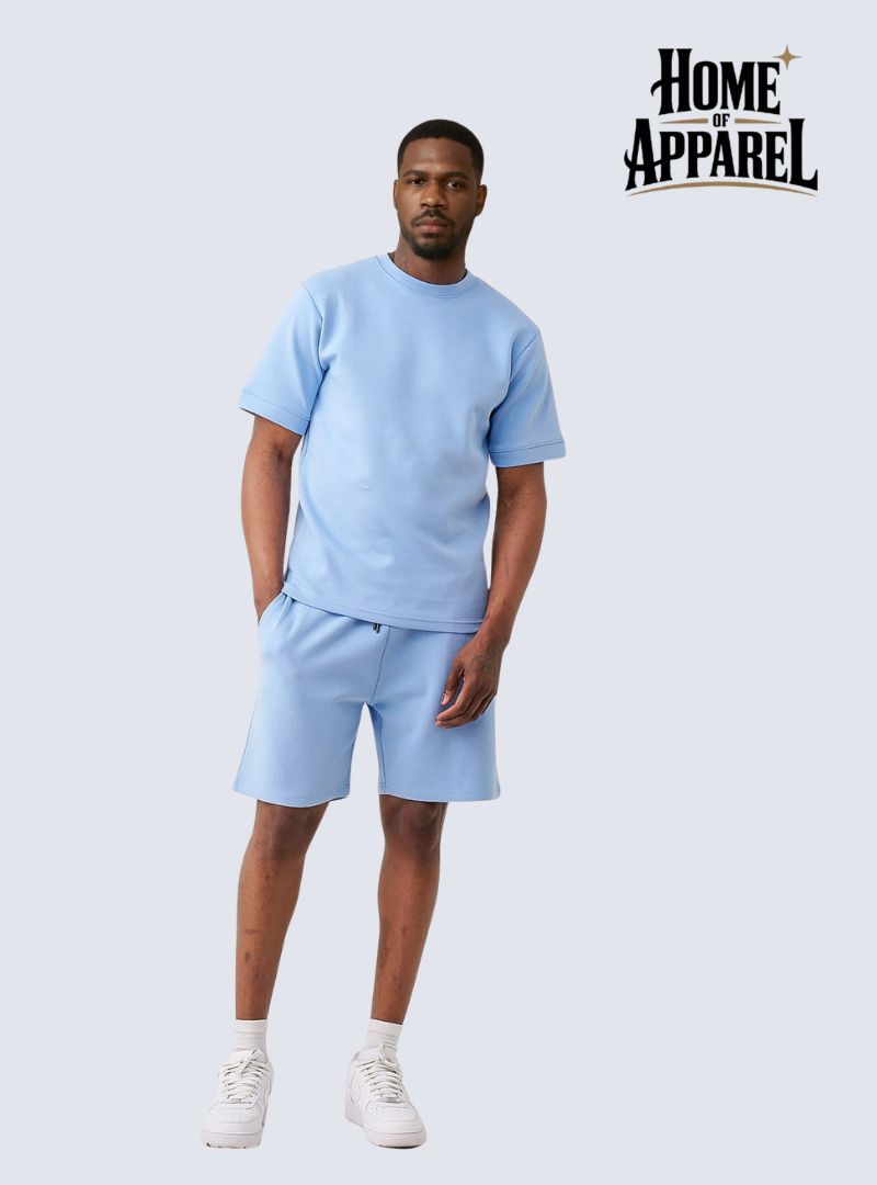 Blue Premium Tech T-Shirt Short Set
