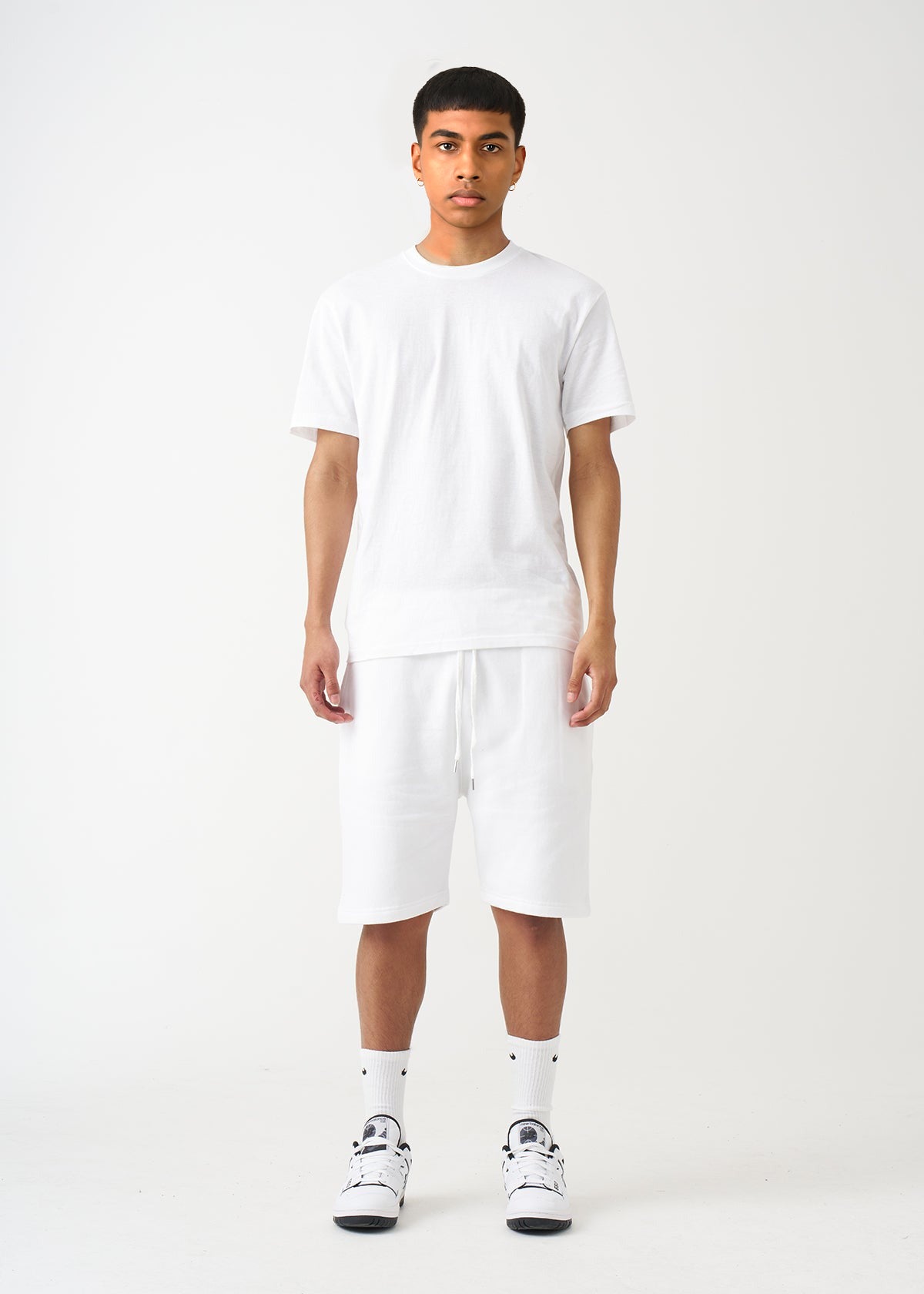 White T-Shirt And Short Set