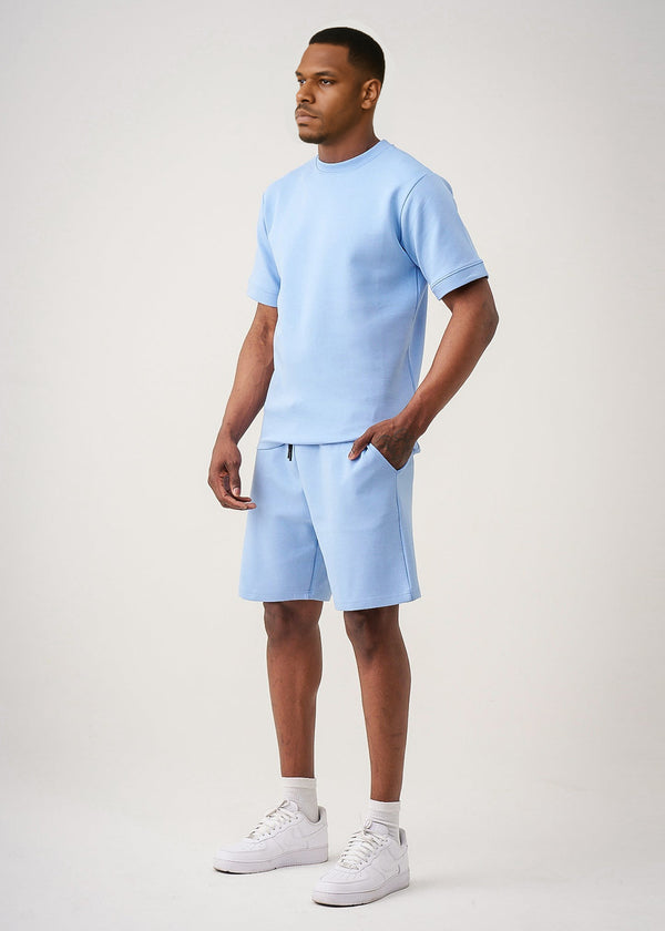 Blue Premium Tech T-Shirt Short Set