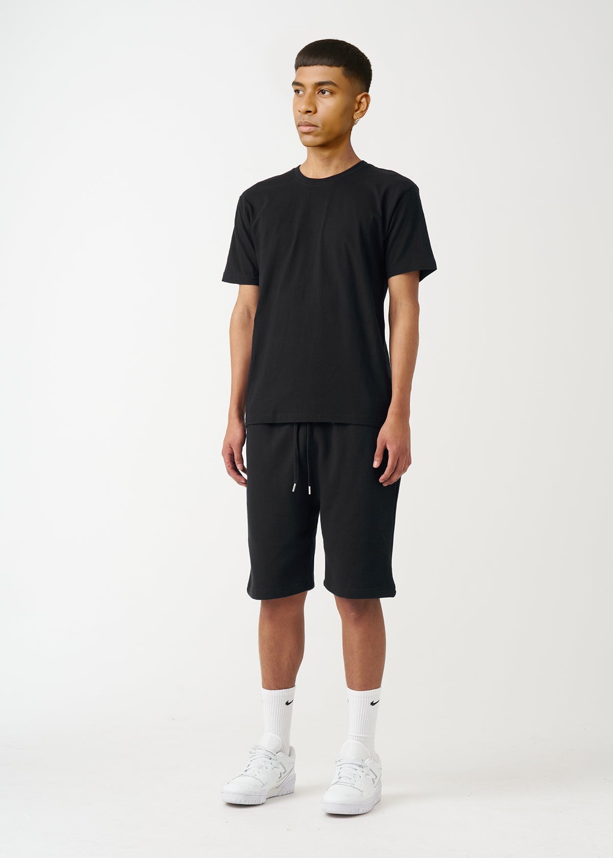 Black Premium Tech T-Shirt Short Set