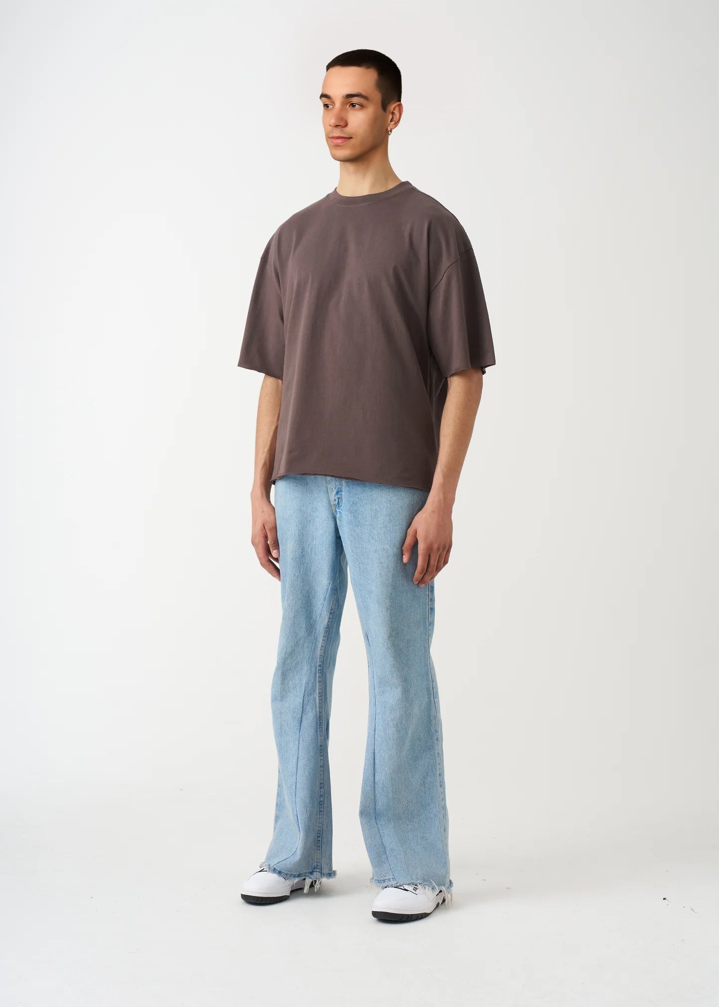 10 OZ Oversized Garment Dyed French Terry Distressed T-Shirt
