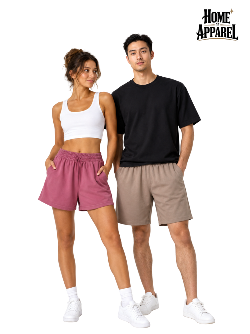 Home of Apparel stone-washed 100% cotton French terry shorts