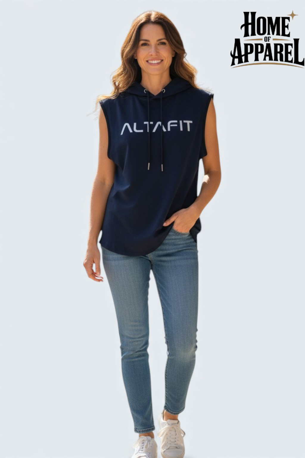 Lycra Terry Sleeveless Hoodie For Women