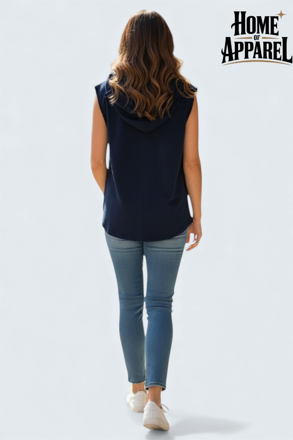 Lycra Terry Sleeveless Hoodie For Women