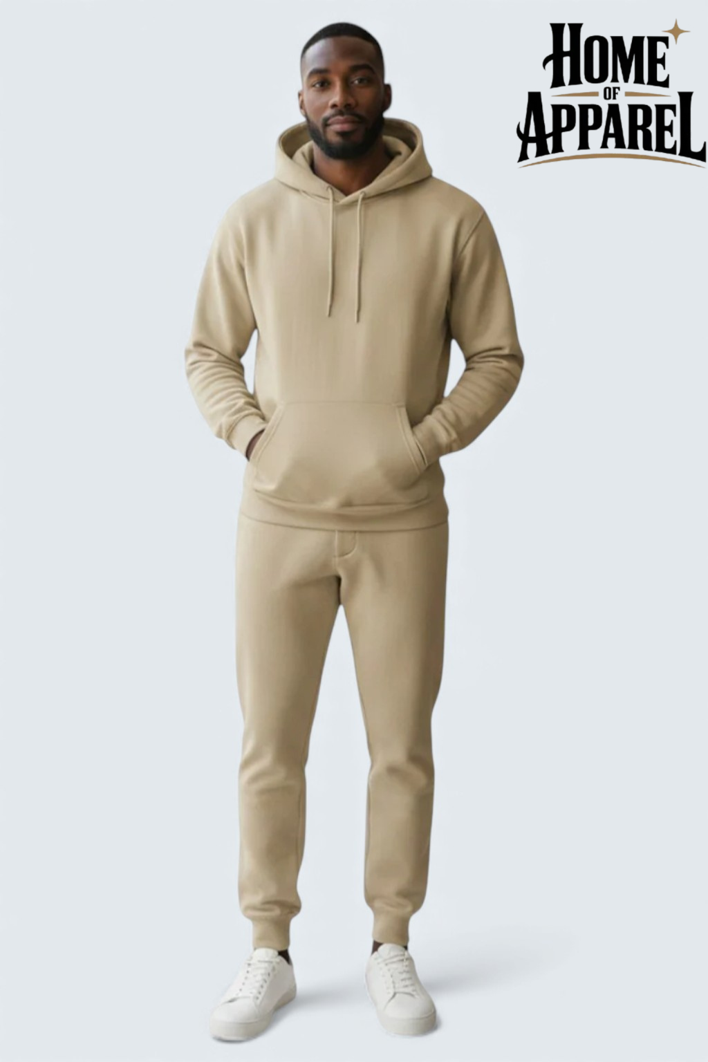 Beige Heavy Blend Fleece Sweat suit for Men | Men’s Fleece Sweatsuit