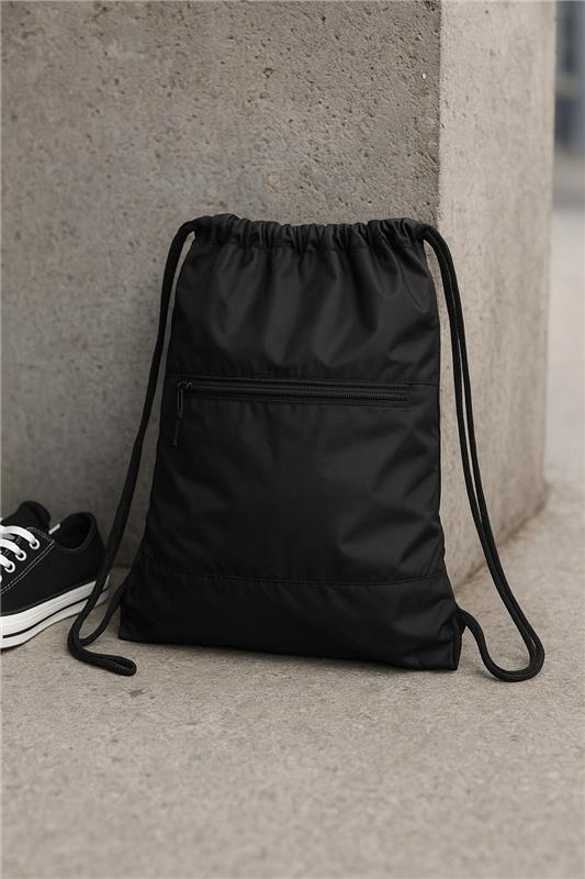 Black Drawstring Backpack
