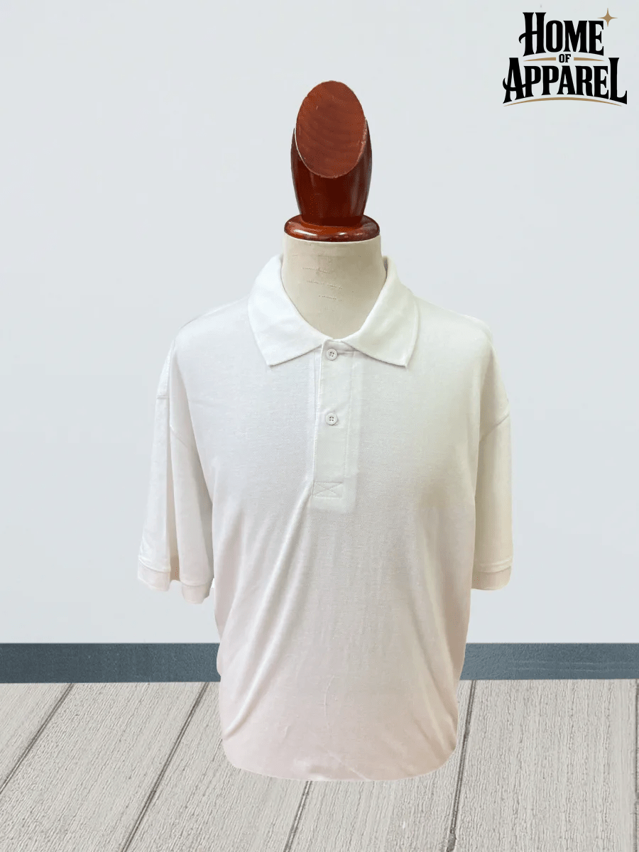 White Classic cotton polyester polo shirt