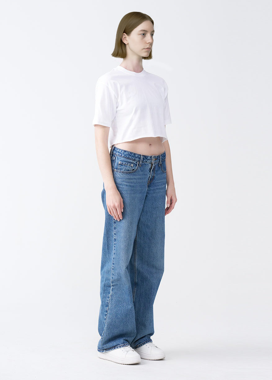 Yellow Combed Cotton Crop Top T-Shirt