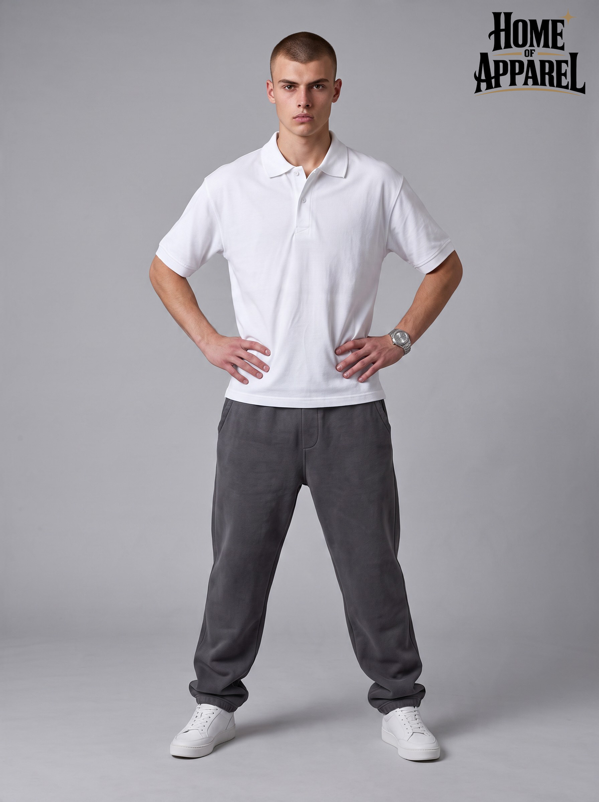 White Customizable pique polo shirt for workwear