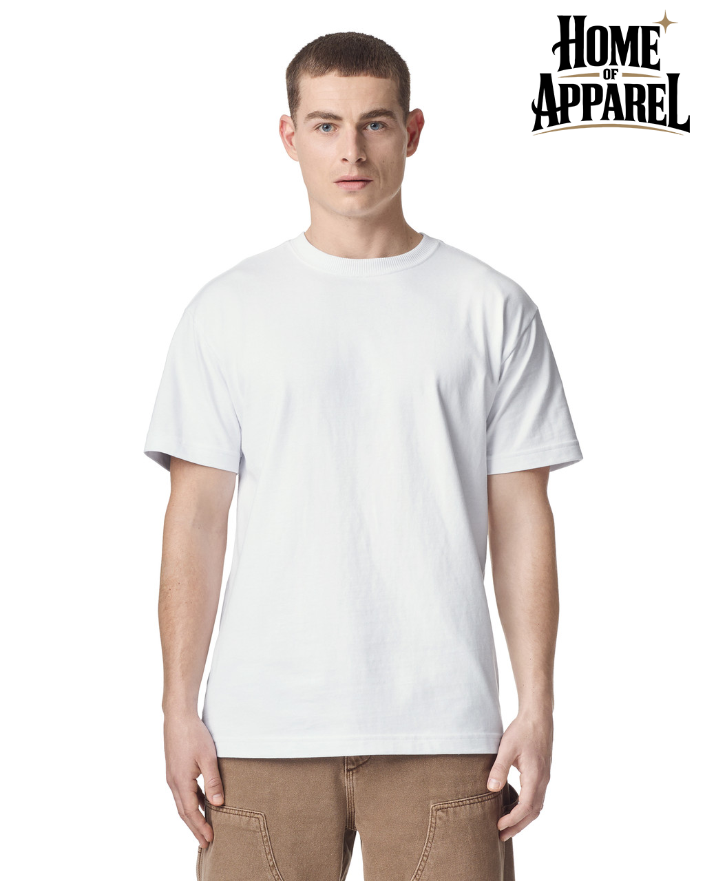 White Unisex American Apparel Super Heavyweight Unisex T-Shirt Front View