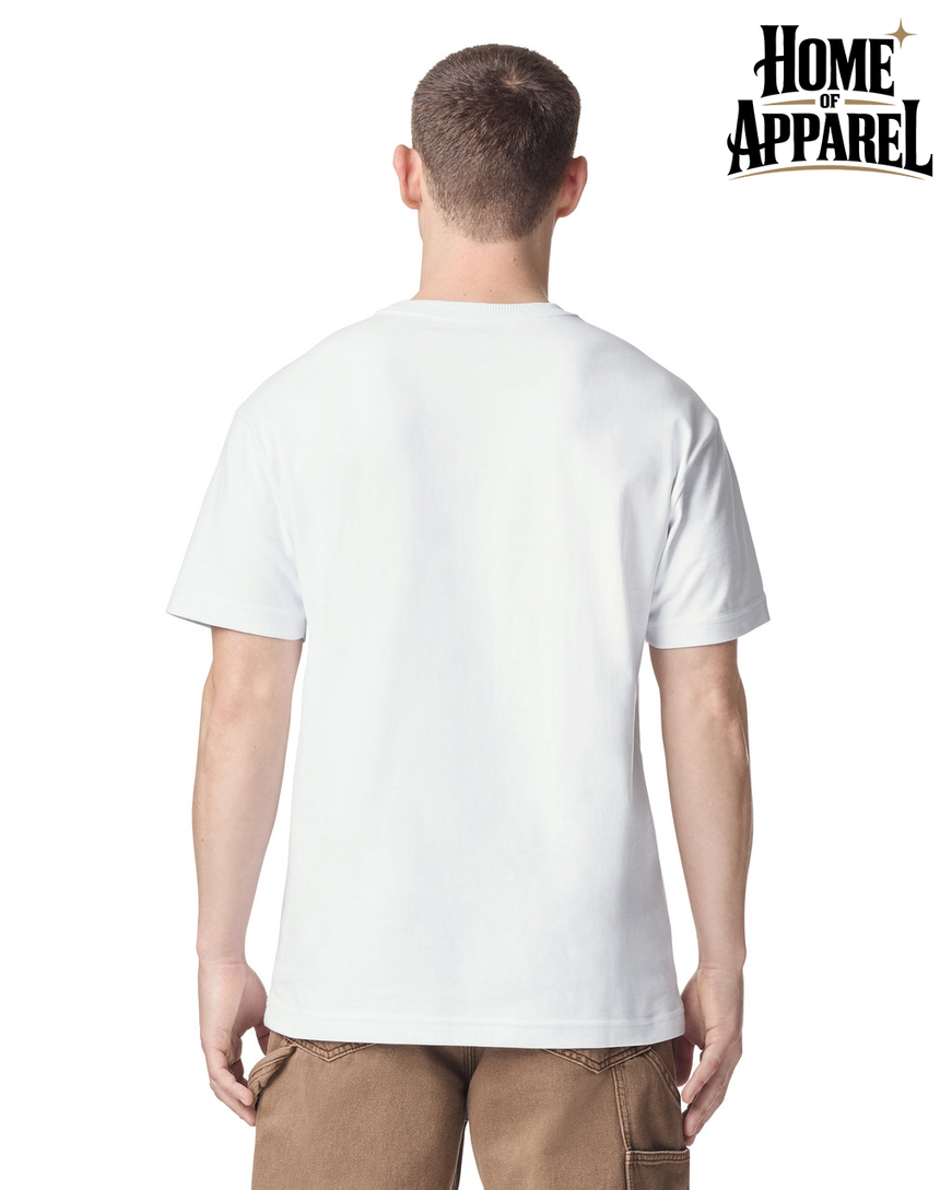 White Unisex American Apparel Super Heavyweight Unisex T-Shirt Back View
