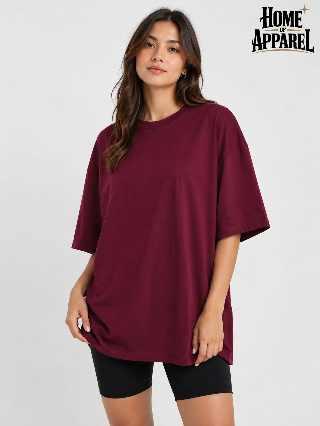 Oversized Maroon Stone Washed Tshirt