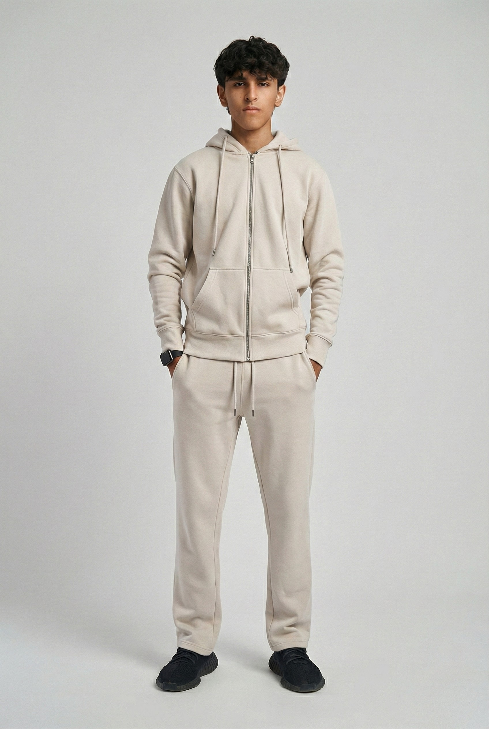 Sand Sweatsuit - Heavy Weight Cotton Fleece with Full Zipper