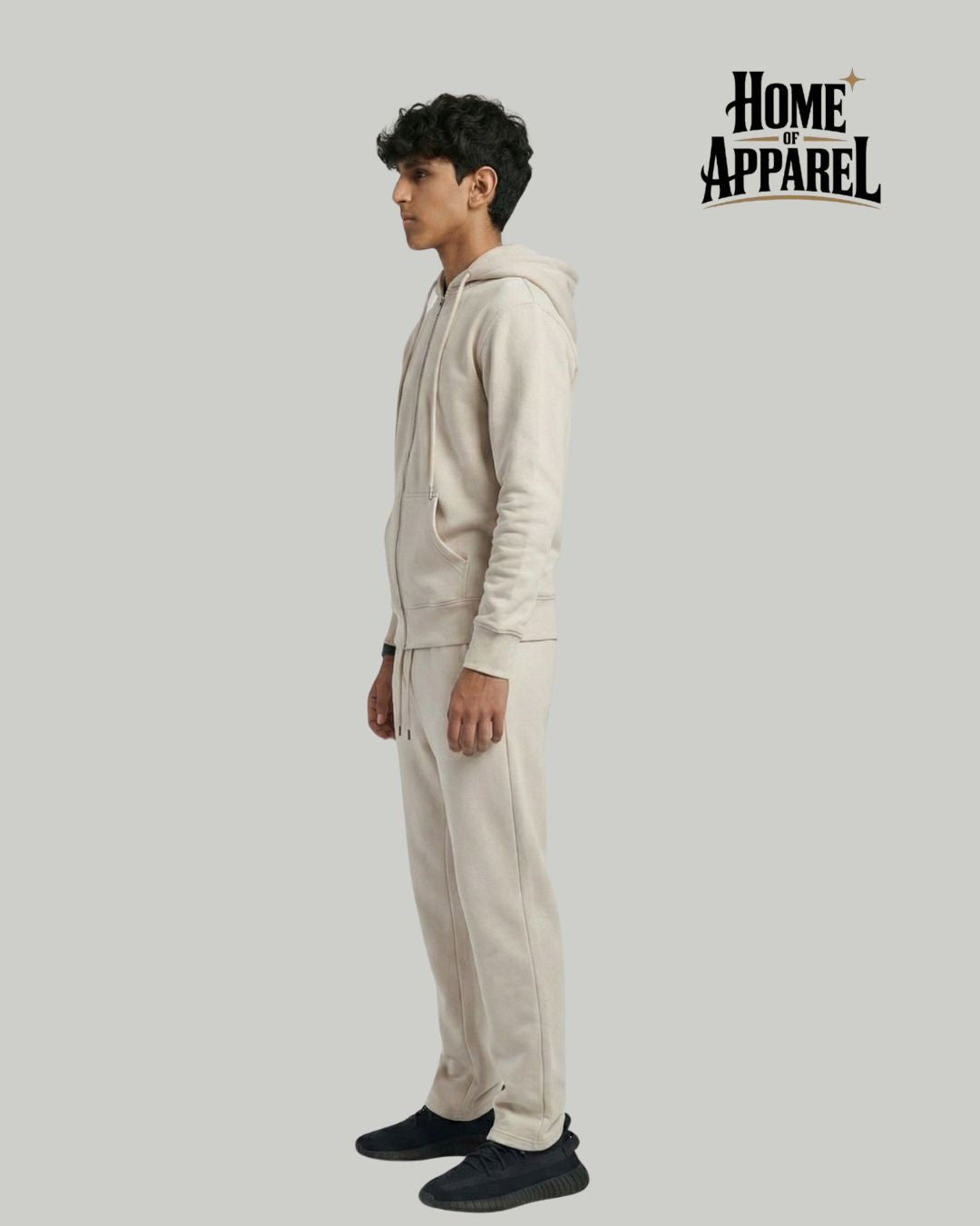 Sand Sweatsuit - Heavy Weight Cotton Fleece with Full Zipper