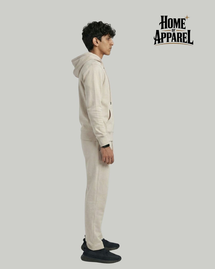 Sand Sweatsuit - Heavy Weight Cotton Fleece with Full Zipper