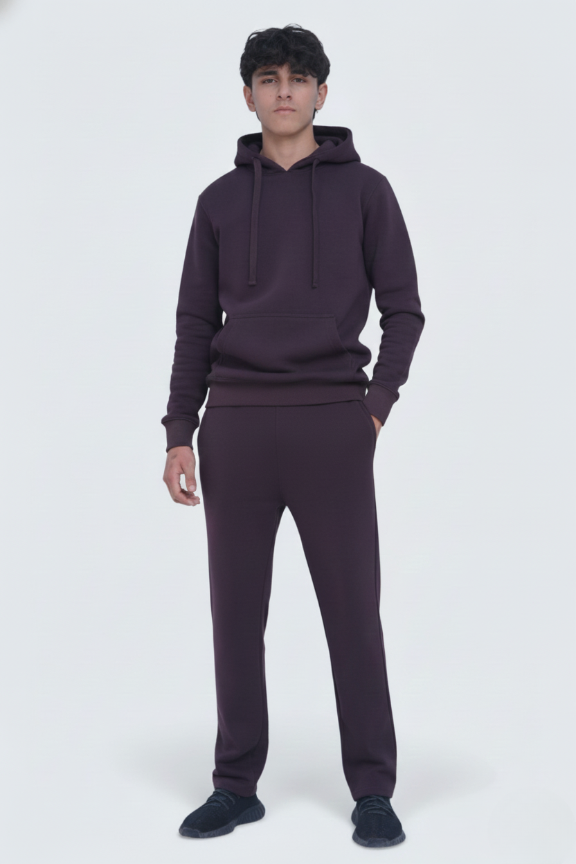 Dark Brown Heavy Weight Cotton Fleece Sweatsuit