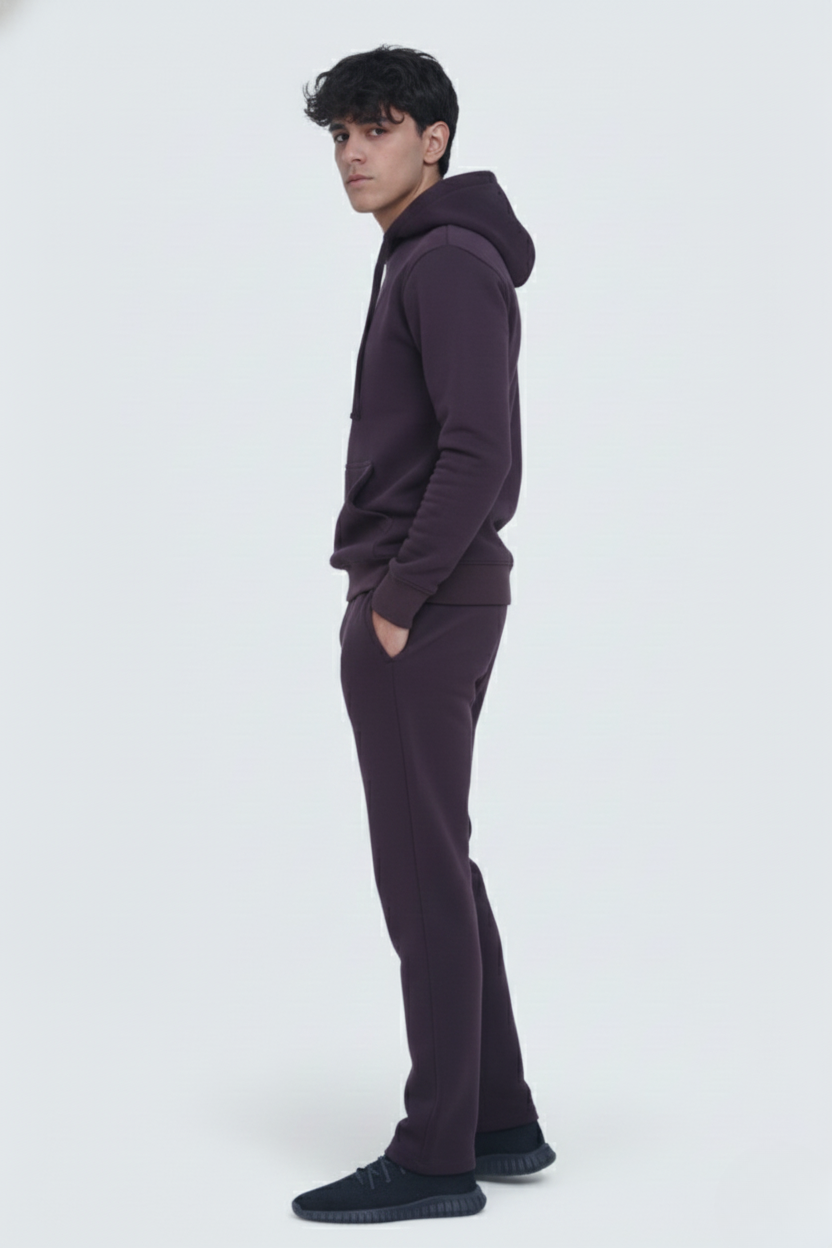 Dark Brown Heavy Weight Cotton Fleece Sweatsuit