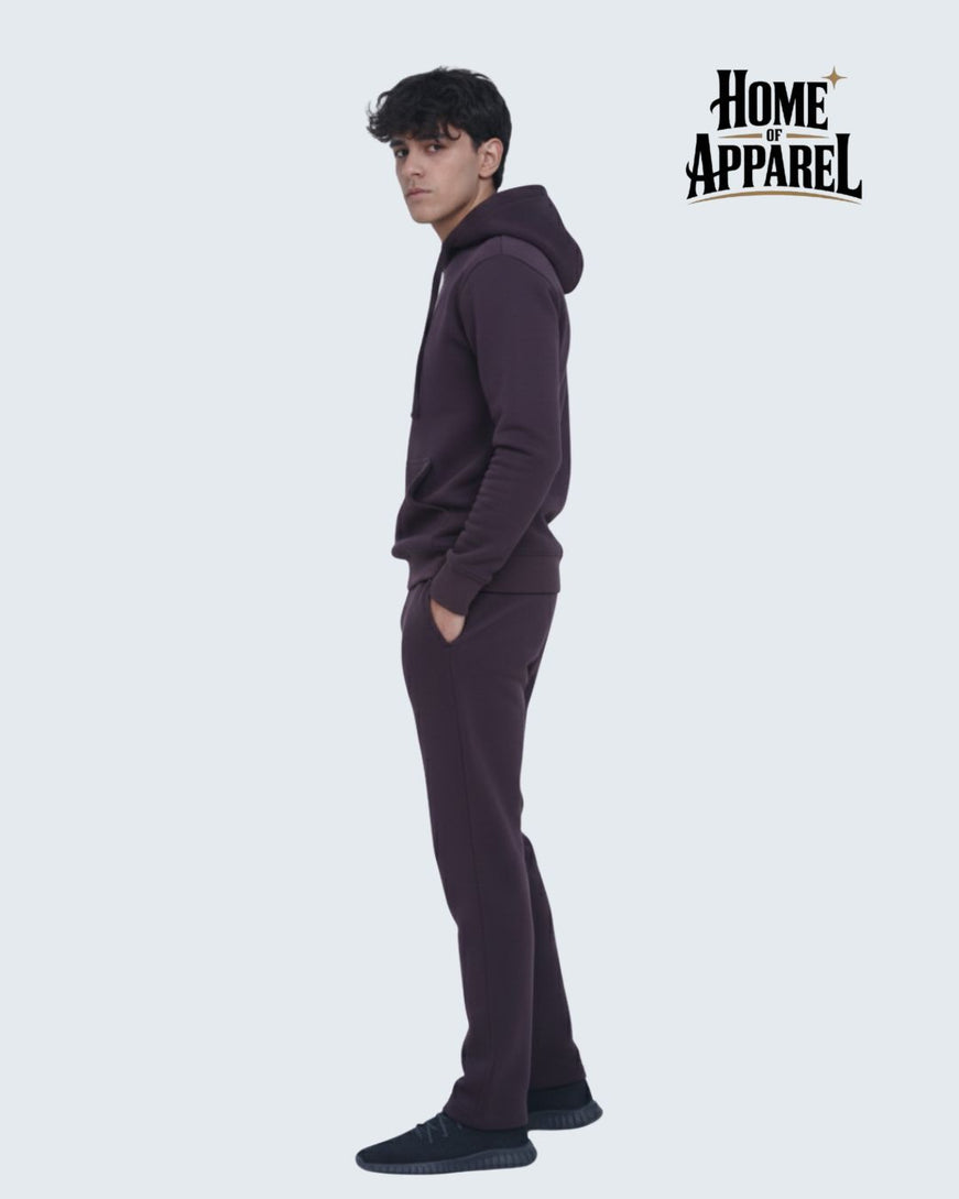Dark Brown Heavy Weight Cotton Fleece Sweatsuit