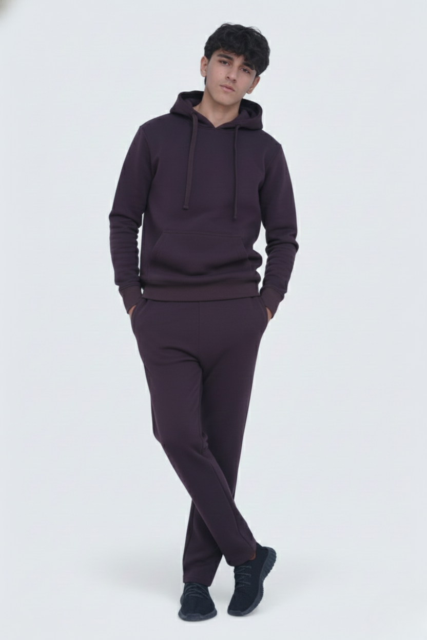 Dark Brown Heavy Weight Cotton Fleece Sweatsuit