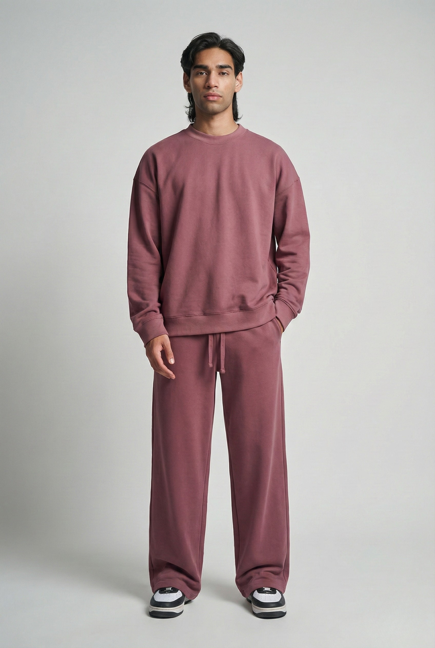 Dusty Rose Oversized Cotton Terry Sweatsuit