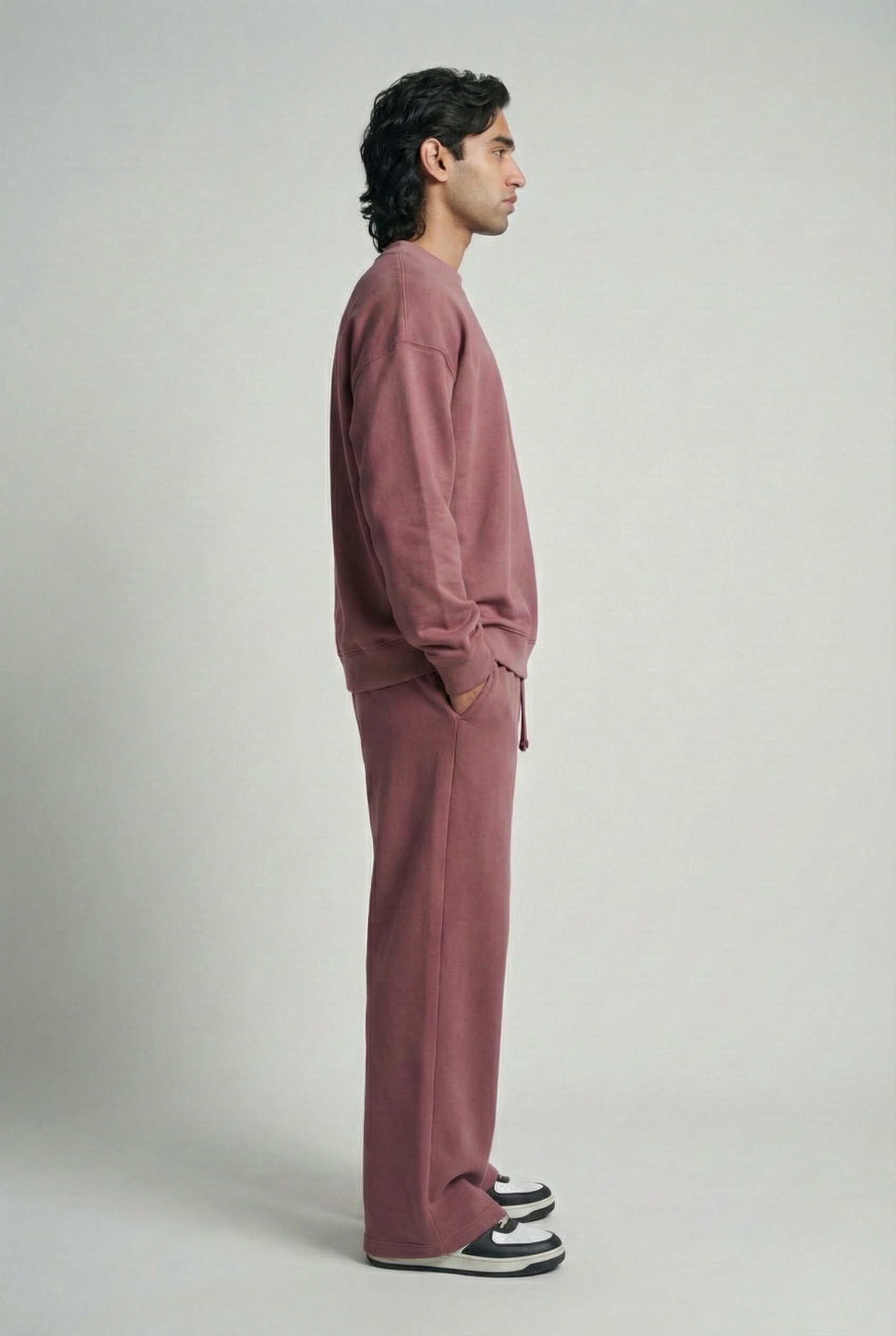 Dusty Rose Oversized Cotton Terry Sweatsuit