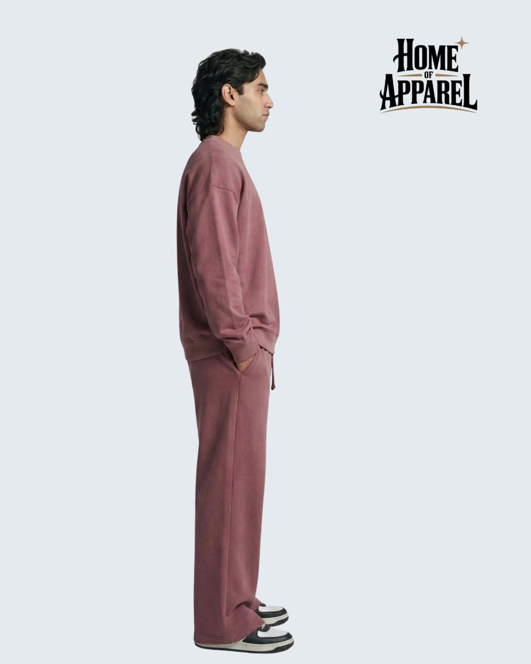 Dusty Rose Oversized Cotton Terry Sweatsuit