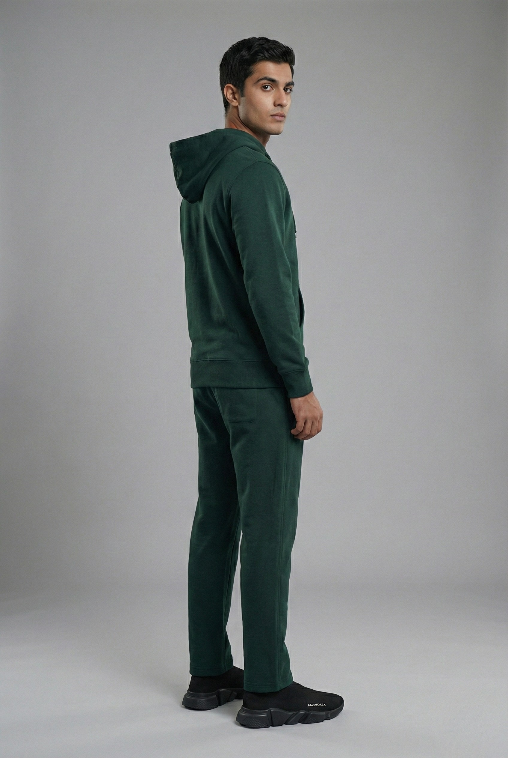 Green Sweatsuit - Full Zipper Cotton Fleece